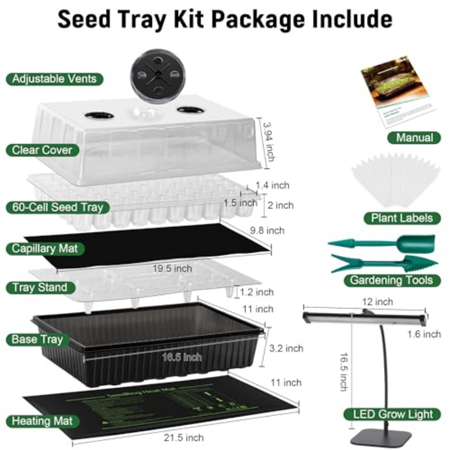 60-Cell Self-Watering Seed Sta – Humidity Dome Kit Bewertung und Preis