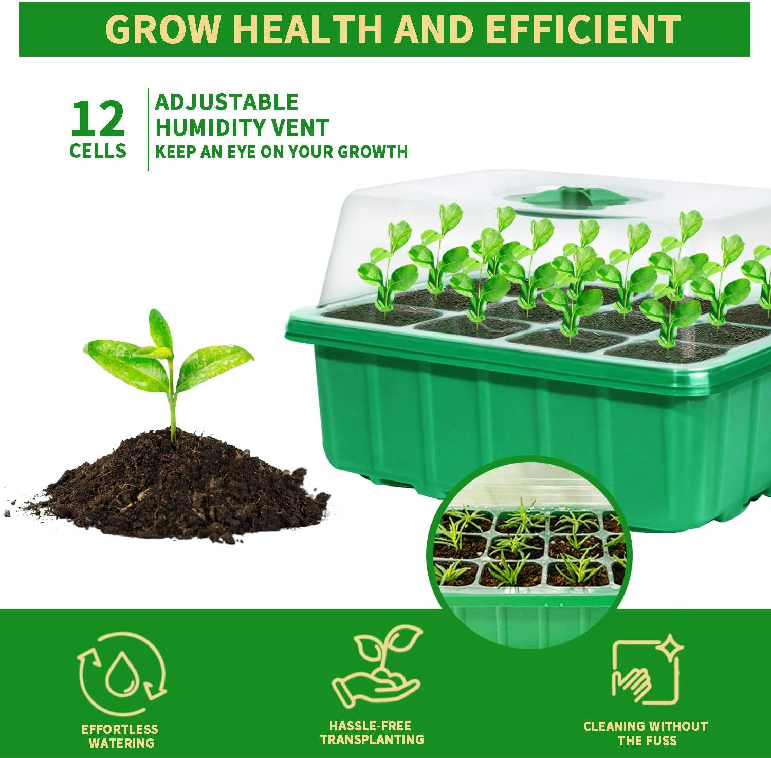 5-Pack Seed Starter Tray Kit w – Humidity Dome Kit Bewertung und Preis