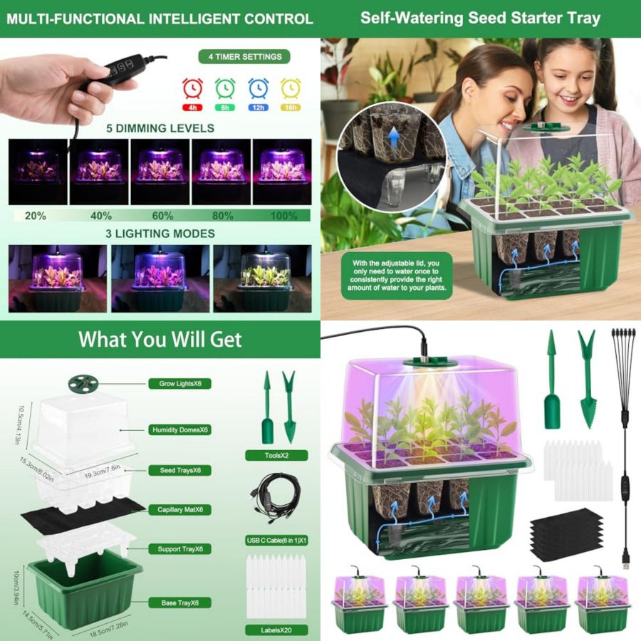 Seed Starter Tray with Light,  – Humidity Dome Kit Bewertung und Preis